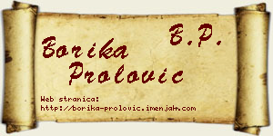 Borika Prolović vizit kartica